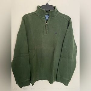 Boys Polo Ralph Lauren Green Zip Collar Sweater Size XL